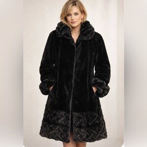 Radzoli Black Faux Fur
Swing Coat - Mid-Length, Plush Winter Coat